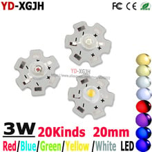 10pcs 3W High Power warm cool natural white Red green Royal blue Yellow Ice blue Amber Pink 380-840nm GRB LED With 20mm star pcb 2024 - buy cheap