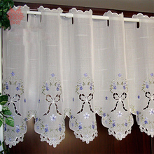 New fashion purple floral embroidery lace half-curtain bay window curtain for coffee kitchen room SP2982 Free shipping 2024 - buy cheap