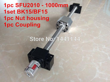 SFU2010- 1000mm ball screw  with ball nut + BK15 / BF15 Support + 2010 Nut housing + 12*8mm Coupling 2024 - buy cheap