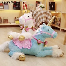 Muñeco gigante de peluche de unicornio Jumbo para niños, caballo de peluche, sofá suave, decoración del hogar, regalo para foto de niños, accesorios, regalos de cumpleaños, 100cm 2024 - compra barato