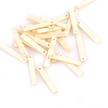 50pcs Natural Rectangle Wooden Crafts For Pendant  Earring Jewelry Decoration Scrapbooking Handmade Accessories DIY 6x40mm M1785 2024 - buy cheap