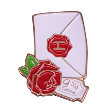 Magical platform 9 3/4 London enamel pin rose flower brooch envelope badge gorgeous fans collection 2024 - buy cheap