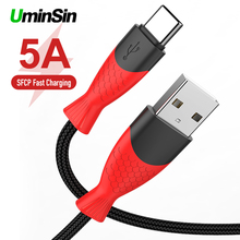 Uminsin 5A USB 3.0 Type C Fast Charging Cable Type-c sync data Cord Phone Charger For Xiaomi Samsung S9 S8 Note 9 8 Huawei P20 2024 - buy cheap