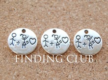 30 pcs  Silver Color Boy and Girl charms pendants DIY Metal Bracelet Necklace Jewelry Findings A907 2024 - buy cheap