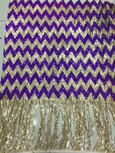 Tecido de rede de lantejoulas brilhantes de alta qualidade tecido de renda de tule africano com franjas e paetês para vestido de festa 2024 - compre barato