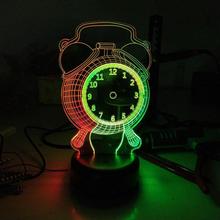 Alarm Clock 3d Visual Gift Lamp Creative Seven Color Touch Charging Led Stereo colorful Bedside Table Lamp birthday gift 2024 - buy cheap