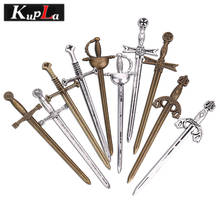 Vintage Metal Zinc Alloy Mixed Knight Sword Charms for Jewelry Making DIY Handmade Weapons Pendant Charms 10 pieces/lot C5342 2024 - buy cheap