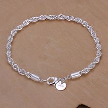 Wholesale! 925 jewelry silver plated bracelet, 925 jewelry jewelry Twisted Line Bracelet H207 2024 - buy cheap