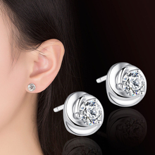 NEHZY-pendientes de plata de ley 925 para mujer, joyería Marca novedosa, flor giratoria, blanco, púrpura, circonita de lujo 2024 - compra barato