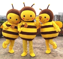 Bee Mascot Costume Yellow Bee Mascot Adult Character Costume Cosplay for Halloween Party 2024 - buy cheap