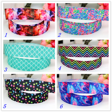 7/8'' Free shipping galaxy colorful paint sta printed grosgrain ribbon hairbow headwear party decoration diy wholesale 22mm D506 2024 - buy cheap