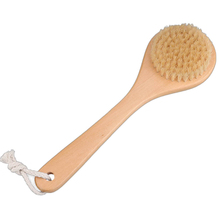 Practical Natural Bristle Middle Long Handle Wooden Shower Body Bath Wash Brush Round Head Aid Guide Home Bathroom Supplies 2024 - buy cheap