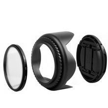 62mm UV Filter + Lens Cap + Lens Hood for Nikon SONY Pentax Tamron Sigma Olympus Panasonic Fuji All 62mm caliber lens 2024 - buy cheap