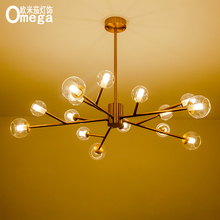 Nordic modern molecular glass ball chandelier living room dining room bedroom chandelier project hall showroom lamp 2024 - buy cheap