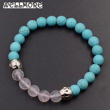 WELLMORE women bracelet 8MM beads bracelet Natural line stone beaded bracelets for women fashion jewelry drop shipping wholesale 2024 - buy cheap