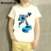 Baby Boys/Girl Tobot Cartoon Design T Shirt Kids Funny Short Sleeve Tops Children Cute T-Shirt,HKP2179 2024 - buy cheap