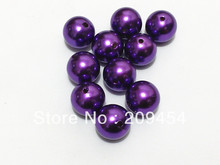 Wholesale Beads 20mm 100pcs/lot Deep- Purple Chunky Round Imitation Pearl Acrylic  Beads For Kids Jewelry Making 2024 - buy cheap