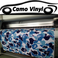 Película de vinilo de camuflaje para coche, pegatina de revestimiento de carrocería de vehículo urbano, azul y blanco, sin burbujas de aire 2024 - compra barato