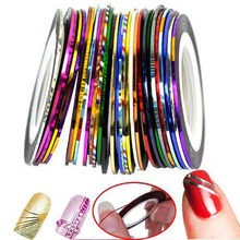 30 cores Rolls Striping Linha Tape Nail Art Sticker Ferramentas Decorações de Beleza para o em Prego Adesivos de Unhas DIY Dicas de Arte decoração 2024 - compre barato