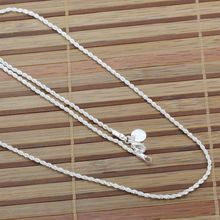 N226-24 wholesaleSilver plated necklace,  silver fashion jewelry Shine Twisted Line 2mm 24 inches Necklace /cnjaleqatv 2024 - buy cheap