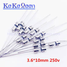 200pcs/lot 3.6*10MM With Lead Pin Glass Tube Fast Fuse 250V 3.6*10 F 0.5A 1A 1.5A 2A 2.5A 3A 3.15A 4A 5A 6.3A 8A 10A 12A 15A 2024 - buy cheap