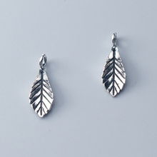 925 Sterling Silver Retro Leaf Dangle Charms 21mm Decoration Ornament Pendant Findings DIY Jewelry Making Necklace Bracelets 2024 - buy cheap