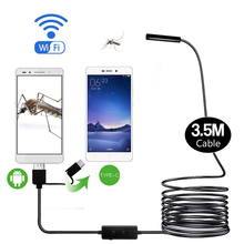 F160 3.5m soft cable wireless 3 in 1 endoscope inspection camera wifi micro usb borescope type-c endoscope camera android 2024 - buy cheap