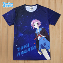 Anime The Melancholy of Haruhi Suzumiya COSPLAY Casual Short Sleeve Men&Women Summer full color T-shirt 2024 - buy cheap