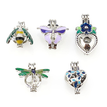 Assorted  Enamel Insect Flower Pendant Charms  Fairytale Party Essential Oil Diffuser Jewelry Accessories for Best Gifts 2024 - buy cheap