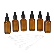 Botellas de vidrio para aceites esenciales, botellas de vidrio con cuentagotas recargable, portátil, con recipiente de pipeta, 30ML, 6 unidades por juego 2024 - compra barato