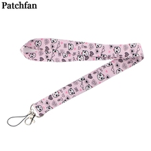 Patchfan Panda Cartoon vintage art cool men lanyards keys in mobile phone straps necklace card holders webbing ribbons A2200 2024 - buy cheap