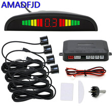 Amadfjd carro led sensor de estacionamento 4 sensores auto carro detector de exibição do carro monitor de radar de estacionamento sistema reverso backup 22mm 2024 - compre barato