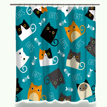 Cartoon Shower Curtain Set Cute Cat Printed Design Fabric Polyester Waterproof Home Bathroom Decor Curtains and Carpet 2024 - buy cheap