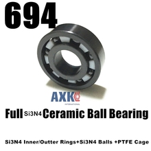 Free Shipping 694 SI3N4 Full ceramic bearing  619/4 4*11*4 mm  Full si3n4 ceramic ball bearings fishing vessel bearing 2024 - buy cheap