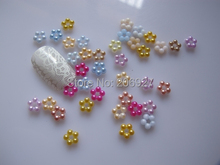 100pcs Cute 7mm Nail Art Mix Color Flower Pearl Nail Art Decoration 2024 - buy cheap
