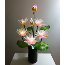 New Style 7 heads Led flower lights Lotus light buddha lamp Fo lamp Novelty artistic optical fiber flower 2024 - buy cheap