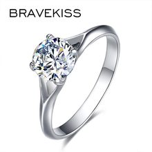 BRAVEKISS Luxury Engagement Rings for Women Crystal Zircon Stone Female Wedding Gift Ring Fashion Jewelry Accessories BUR0402 2024 - buy cheap