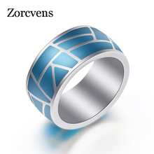 Мужское и женское кольцо из нержавеющей стали ZORCVENS, обручальное кольцо с капельным маслом синего цвета, Прямая поставка 2024 - купить недорого