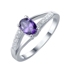 Amor roxo zircon prata anel, Moda jóias para mulheres e homens, / Cokjhywl KSGZAYPM 2024 - compre barato