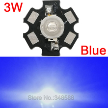 10 peças 3w azul de alta potência luz led emissor de contas depilador 45mil 40lm 455-470nm com 20mm estrela platine dissipador de calor 2024 - compre barato