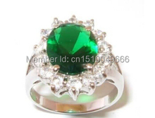 Anillo de cristal de Zirconia cúbica, anillo de Zirconia cúbica verde de 18 quilates, tamaño 6.7.8.9, Envío Gratis 2024 - compra barato