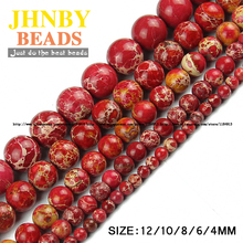 Jhnby vermelho imperial turquesa natural pedra redonda solta grânulos 4/6/8/10/12mm para jóias pulseira colar que faz acessórios diy 2024 - compre barato