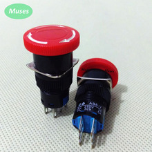 10 Pcs/lot AC 250V 5A 6 Pin 2NO 2NC Mushroom Emergency Stop Push Button 2024 - buy cheap