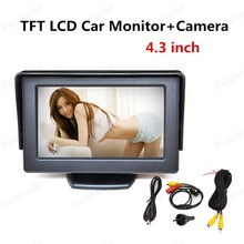 Бесплатная доставка 4,3 дюймовый автомобильный монитор TFT ЖК-дисплей с камерой заднего вида LED подсветка дисплей для камеры DVD видеомагнитофон 2024 - купить недорого