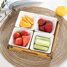 Creative Snack Plate Ceramic Plate Fruit Dried Fruit Snack Bowl Serving Dishes Nut Platter Bowls + Tray For Kitchen Supplies 2024 - buy cheap