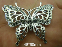 10 Butterfly Charms Antique Tibetan Silver Tone Intricate Design 48*60mm large butterfly charm Pendant in antique Tibetan silver 2024 - buy cheap