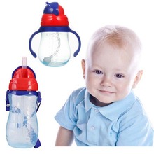 330ML Feeding cup Baby bottle with straw Portable Rope spill proof children`s Cup plastic bottle for kids drinking water copo 2024 - buy cheap