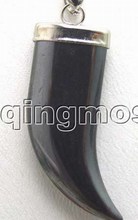 Big 13*30mm Black Ox Horn natural hematite Power Pendant-pen182 2024 - buy cheap