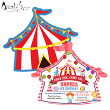 Circus house Theme Invitation Card Party Supplies Circus Animals Invitation Party Decorations Event Birthday Custom-Made 16PCS 2024 - buy cheap