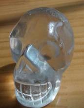 Free Shipping> Natural Clear Quartz Crystal Carved skull Polished Healing 2024 - buy cheap